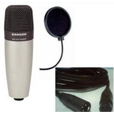 SAMSON山逊C01录音话筒+专业防噗罩/大合唱话筒/膜片话筒/传声器