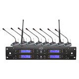 JZW UW-808无线话筒 U段数字调频一拖八无线会议麦克风